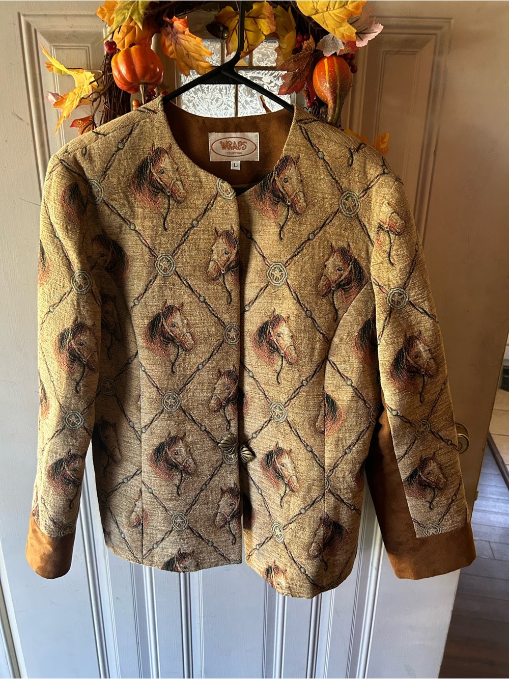 Vintage Wraps  horse themed tapestry jacket